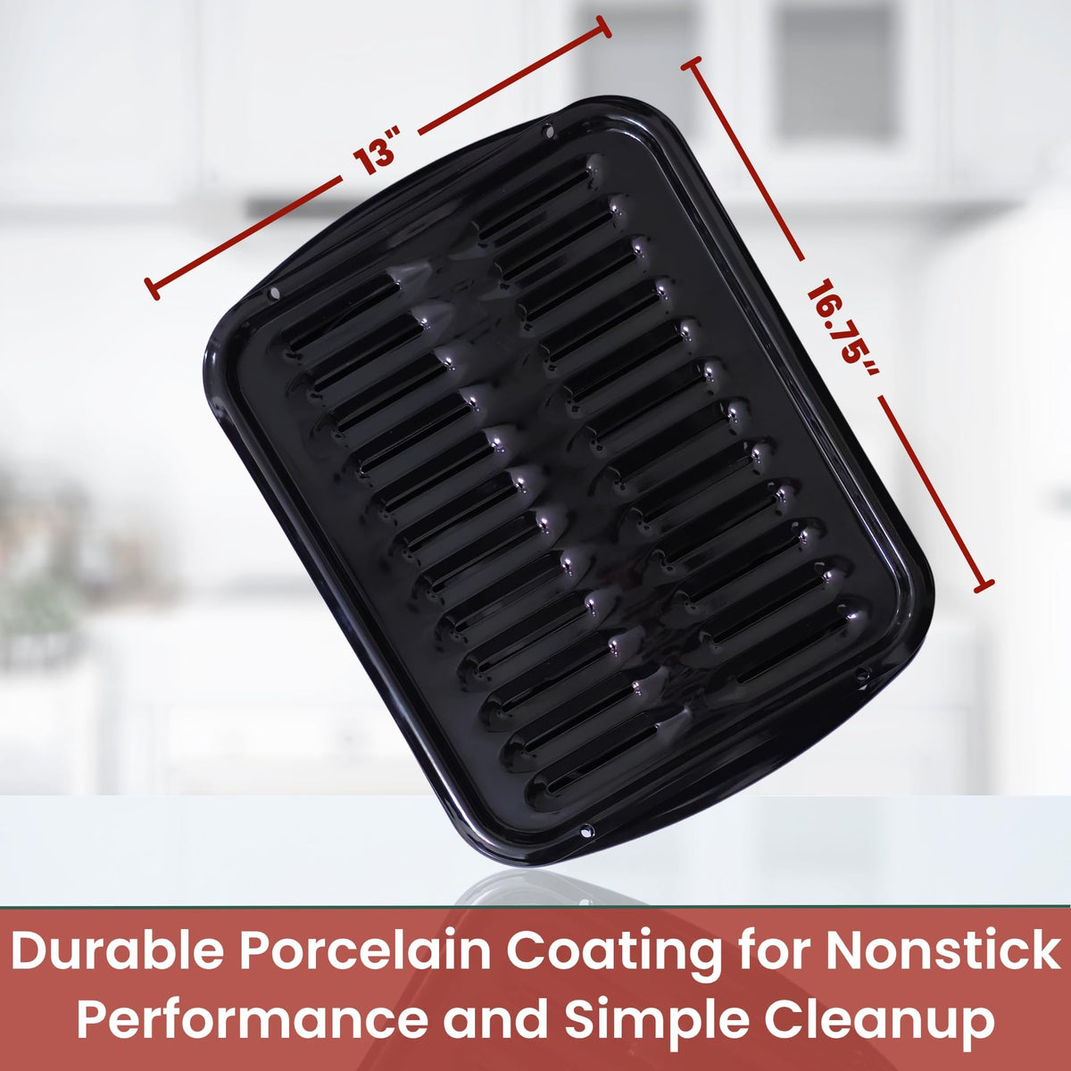 CULINARIN broiler pan drains fat for crisper results