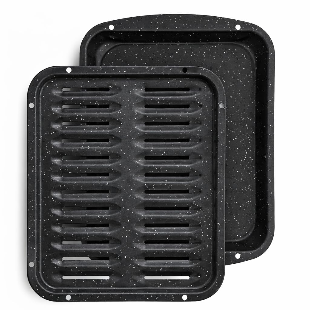 CULINARIN broiler pan with speckled ceramic coating for easy food release