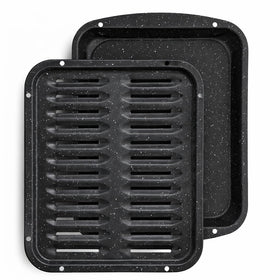 CULINARIN broiler pan with speckled ceramic coating for easy food release