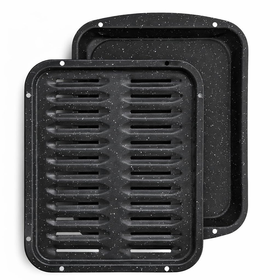 CULINARIN broiler pan with speckled ceramic coating for easy food release