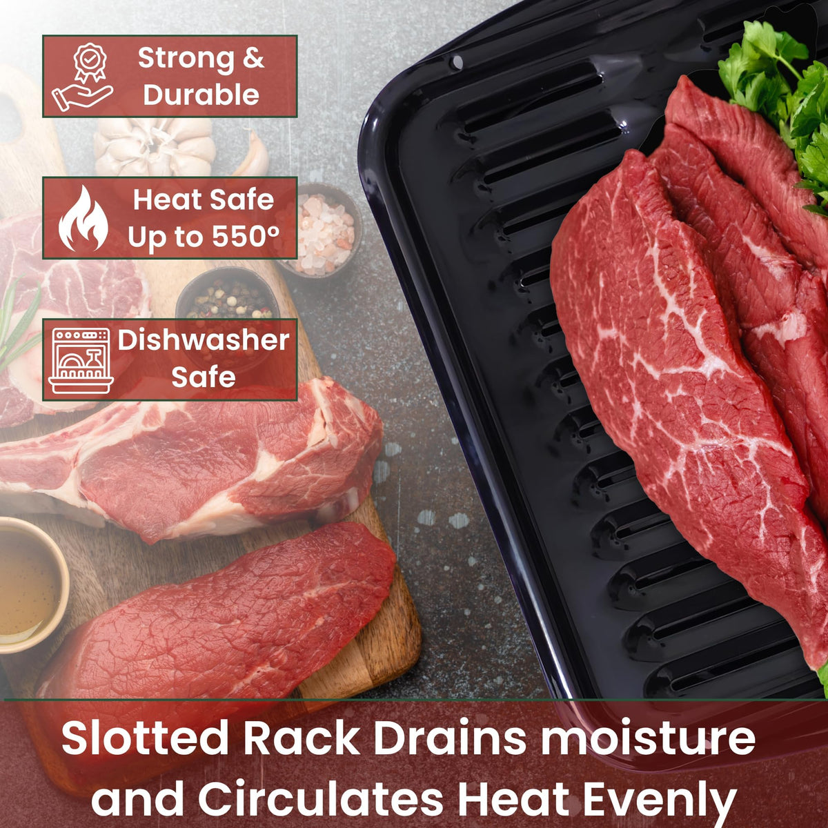 CULINARIN oven broiler pan with rack for even heat