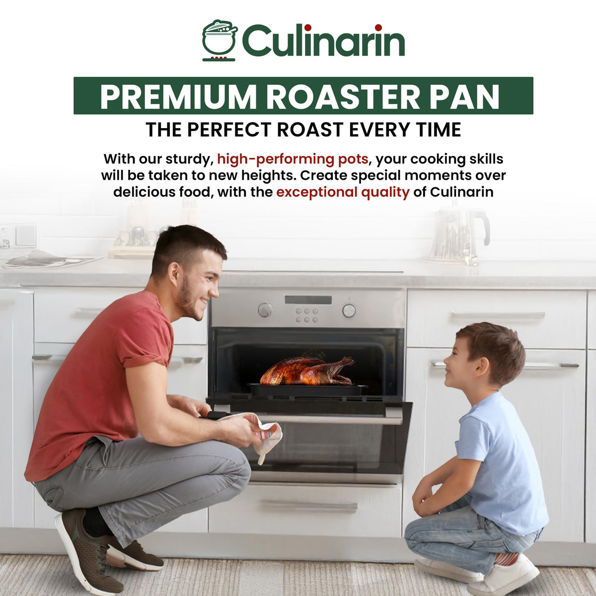 CULINARIN flat rack elevates foods – promotes even browning and saves pan space.