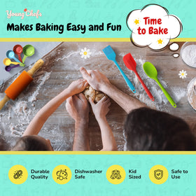 Culinary Couture baking mat and measuring cups simplify portioning and prep.