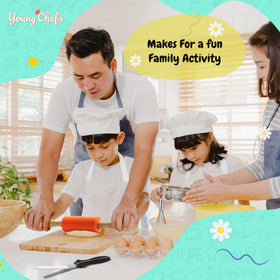 Culinary Couture kids safe knife and spatula ready for beginner preparation tasks.