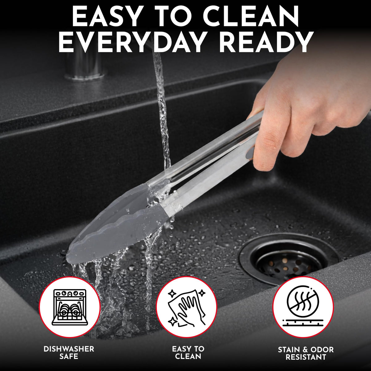 Culinary Couture stain- and odor-resistant silicone tips stay clean after food handling