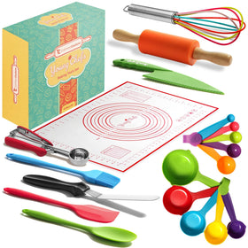 Culinary Couture Young Chefs 19-piece tools set for kids safe hands-on baking.