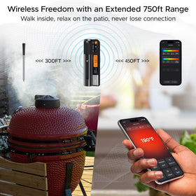 CulinaTech IPX7 waterproof probe for easy cleaning after grilling.