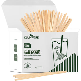 CulinWare birch wood coffee stirrers 7-inch 1000-pack ready for cafes and homes