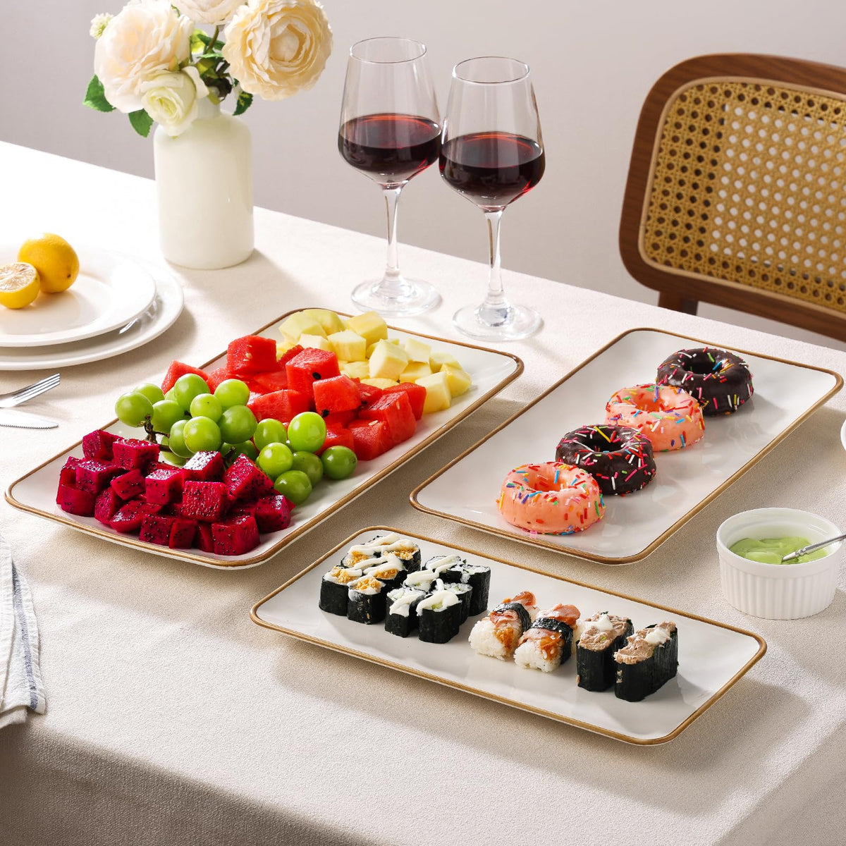 CULIVORA ceramic rectangle serving platter displayed as a thoughtful housewarming gift idea.