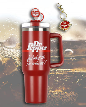 Culture Fly Dr Pepper twist lid with straw opening prevents spills.