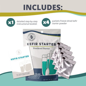 Cultures For Health kefir starter freeze-dried powder ready for versatile batches.