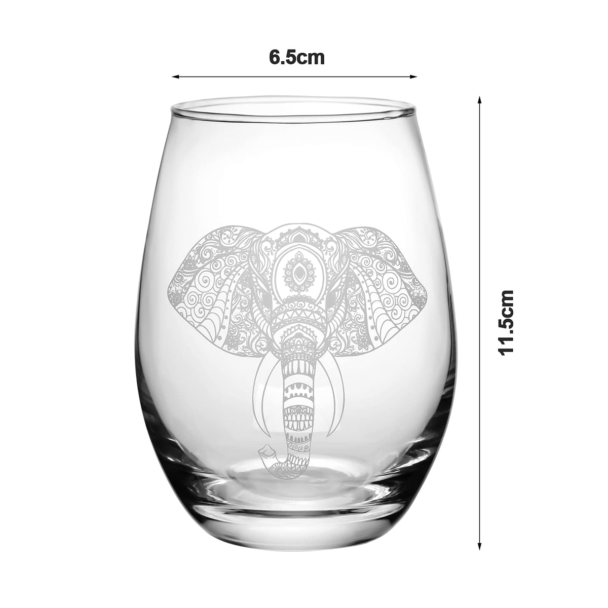 Cunhill elephant stemless glass close-up showing clarity