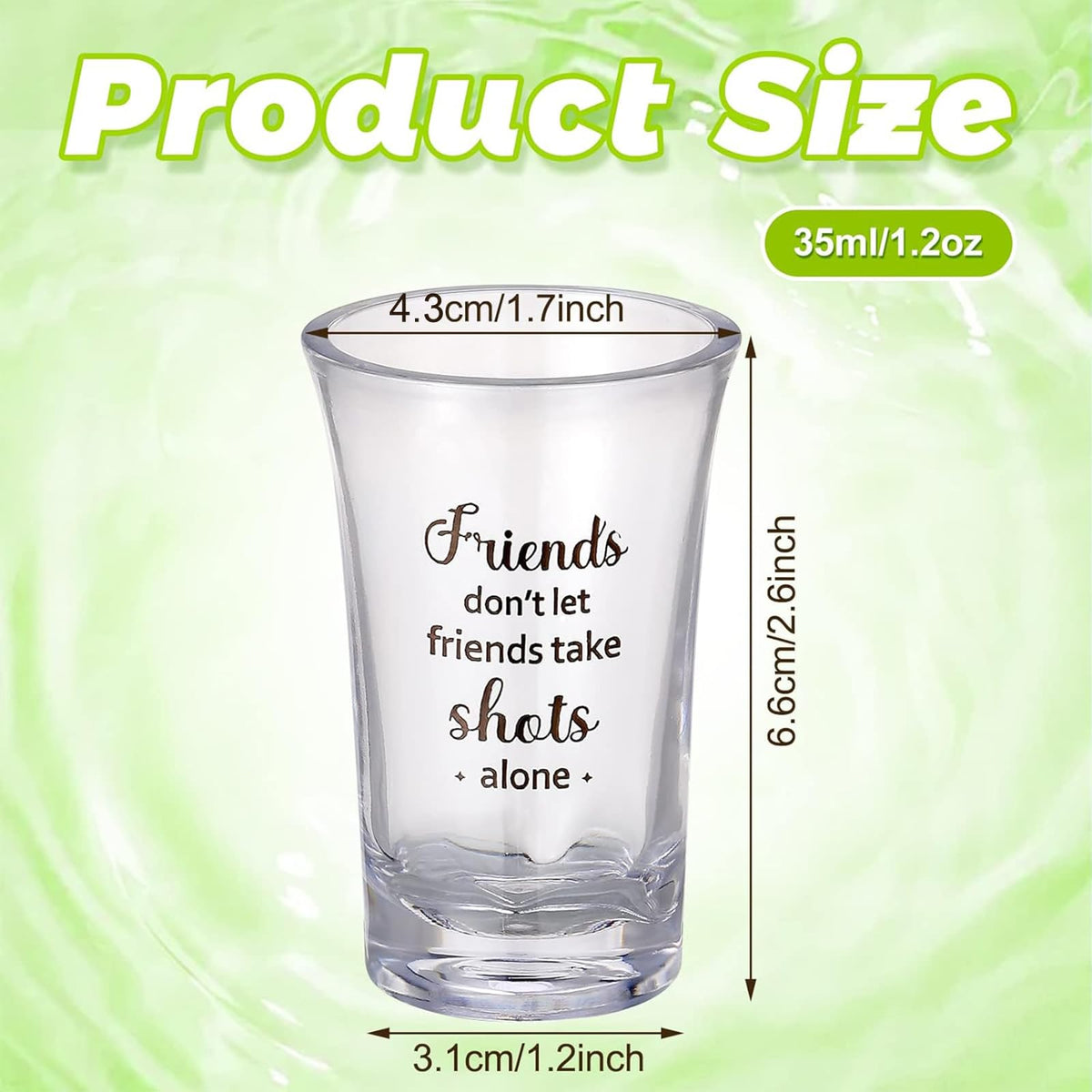 Cunhill shot glasses with varied quotes spark conversation at gatherings.