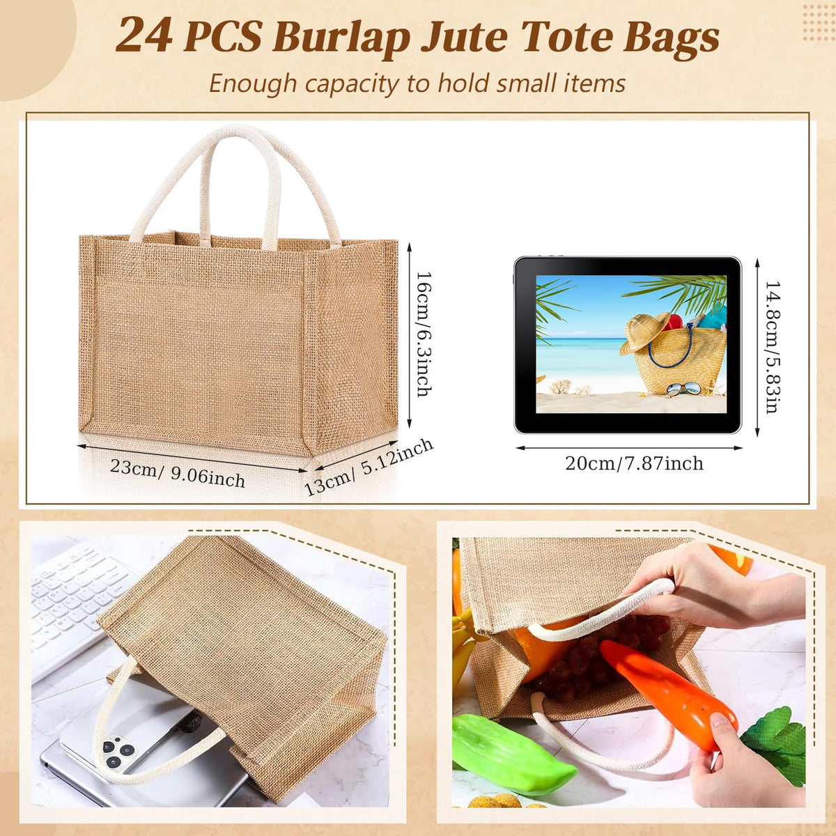 Cunno burlap tote material closeup showing durable natural fiber for repeated use