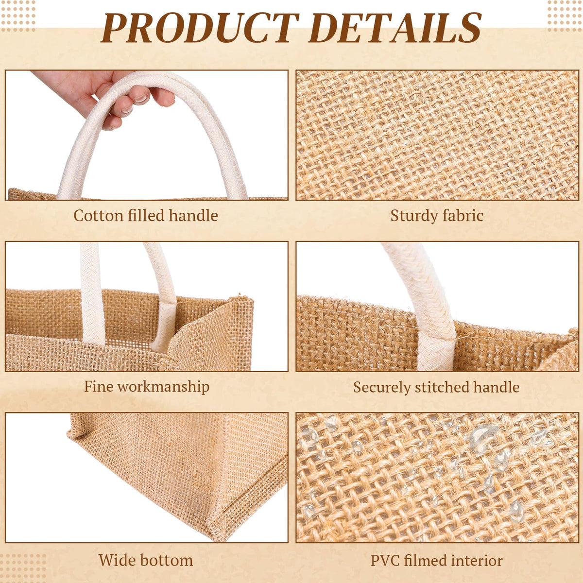 Cunno tote inside PVC film waterproofing highlights easy wipe-clean interior