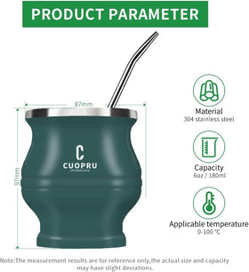 Cuopru ergonomic anti-slip design enhances grip for everyday yerba mate rituals.