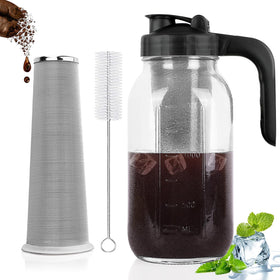Cupluw cold brew pitcher 64oz with pour spout lid for batch coffee