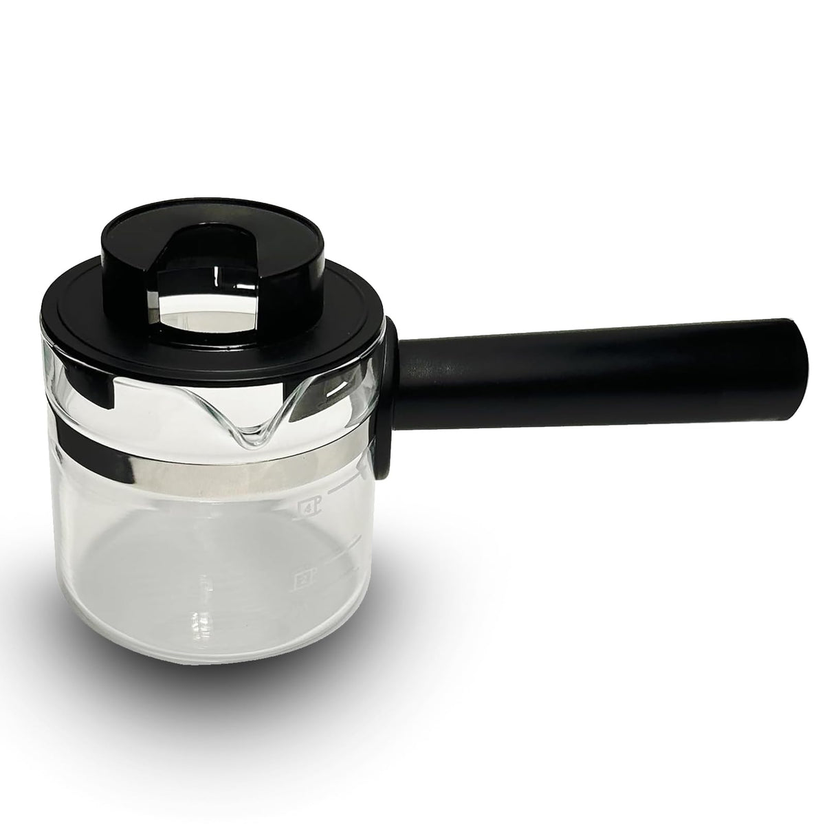 cupsync 4-cup glass espresso carafe with a comfortable handle for easy pouring