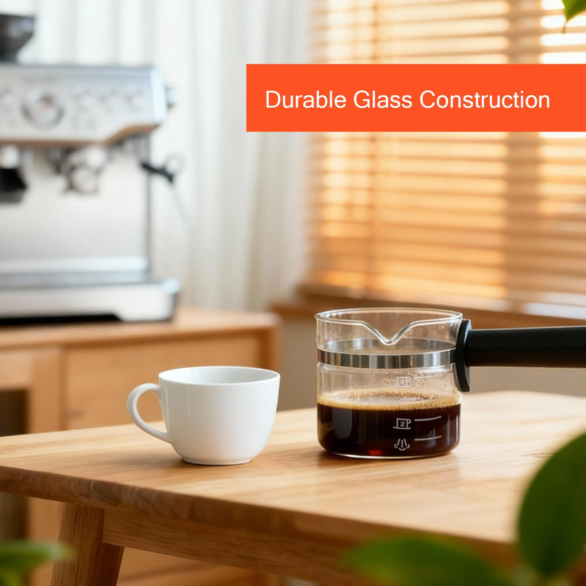 cupsync glass carafe designed to fit Mr. Coffee and other popular espresso makers