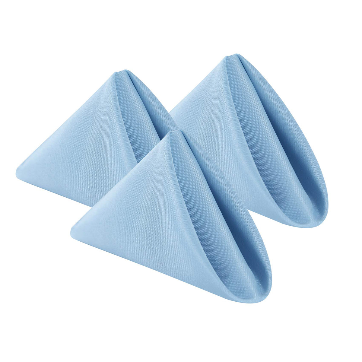 Cupuamon cloth napkins 17x17 in Blue Mist, 12 pcs, durable polyester for elegant dining.