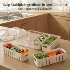 Curiocuterie stackable fridge storage container keeps produce organized
