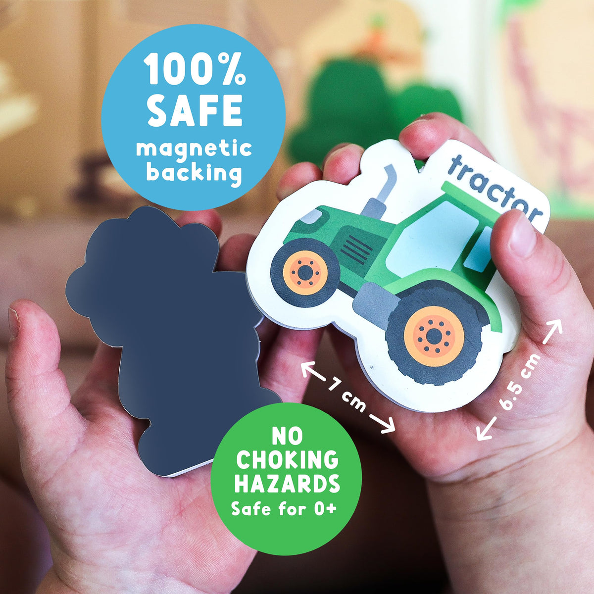 Curious Columbus duck magnet invites sound imitation and interactive learning.