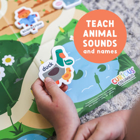 Curious Columbus fridge magnets colorful design enhances toddler engagement.