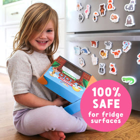 Curious Columbus lion magnet supports pretend play and animal recognition on metal surfaces