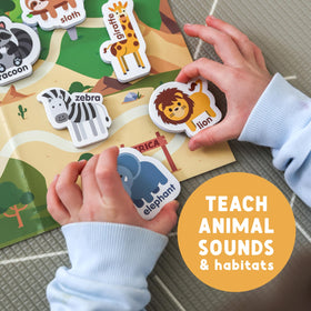 Curious Columbus zoo map poster magnet helps navigate habitats during playtime