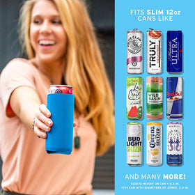 Current Co slim can cooler sleeve fits 12oz slim cans snugly.