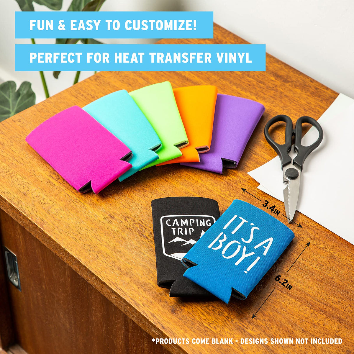 Current Co slim can cooler sleeve blank, perfect for HTV vinyl customization.