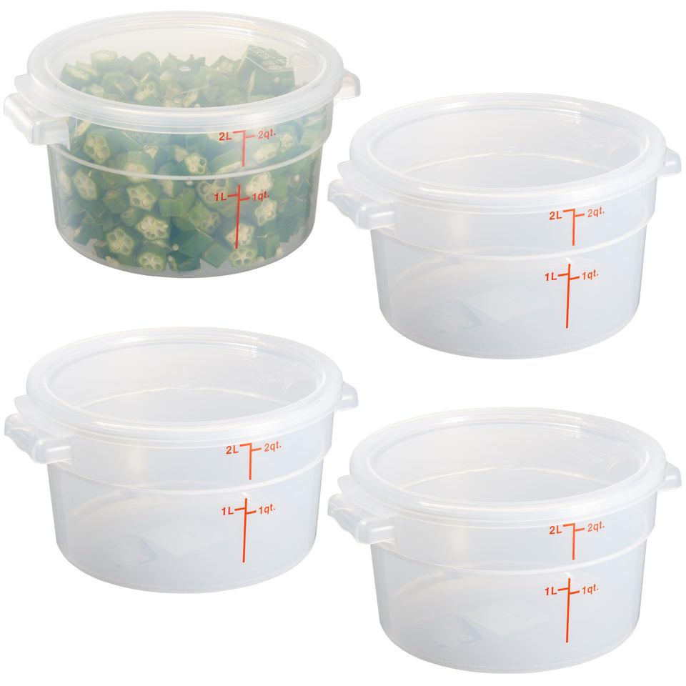 CURTA 2Quart round container with lid for easy portion control and stackable storage.