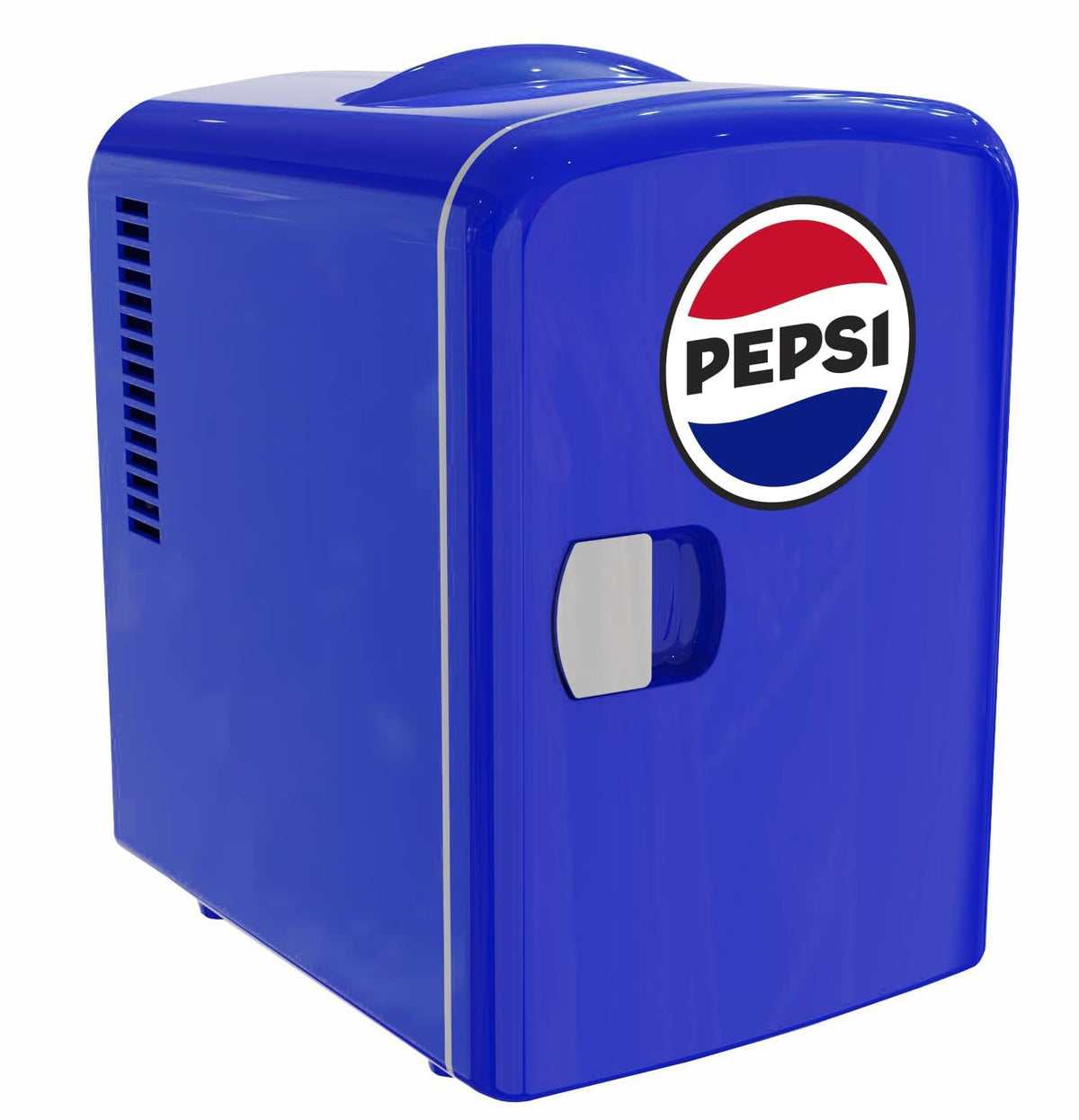 Curtis Pepsi mini-fridge plugged into home outlet for everyday use and trips