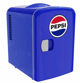 Curtis Pepsi mini-fridge plugged into home outlet for everyday use and trips
