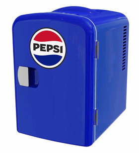 Curtis Pepsi mini-fridge removable shelf enables versatile bottle and snack arrangements