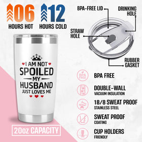CURTIZON I Am Not Spoiled quote tumbler highlights playful gift design.