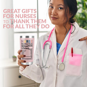 CURTIZON Nurse Nutrition Facts tumbler in gift box for gifts