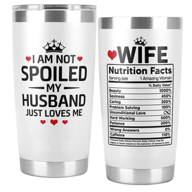 CURTIZON Wifey Tumbler 20oz hero keeps drinks hot or cold on the go.