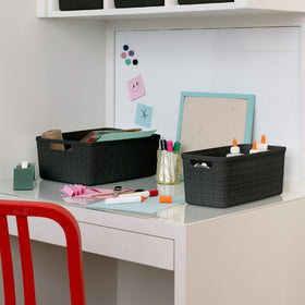 Curver 12L basket ideal for mudroom, pantry, and craft areas.