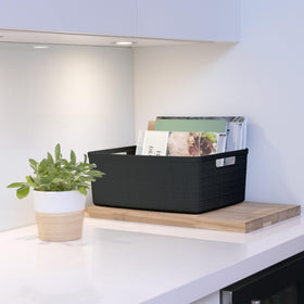 Curver multiroom organizer works on shelves, counters, or laundry surfaces.