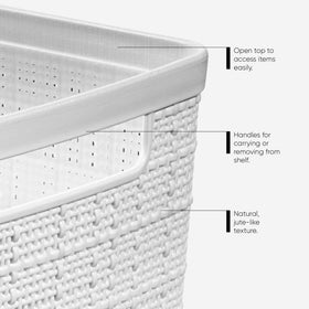 Curver set6 white basket in drawer storage for clutter-free spaces.