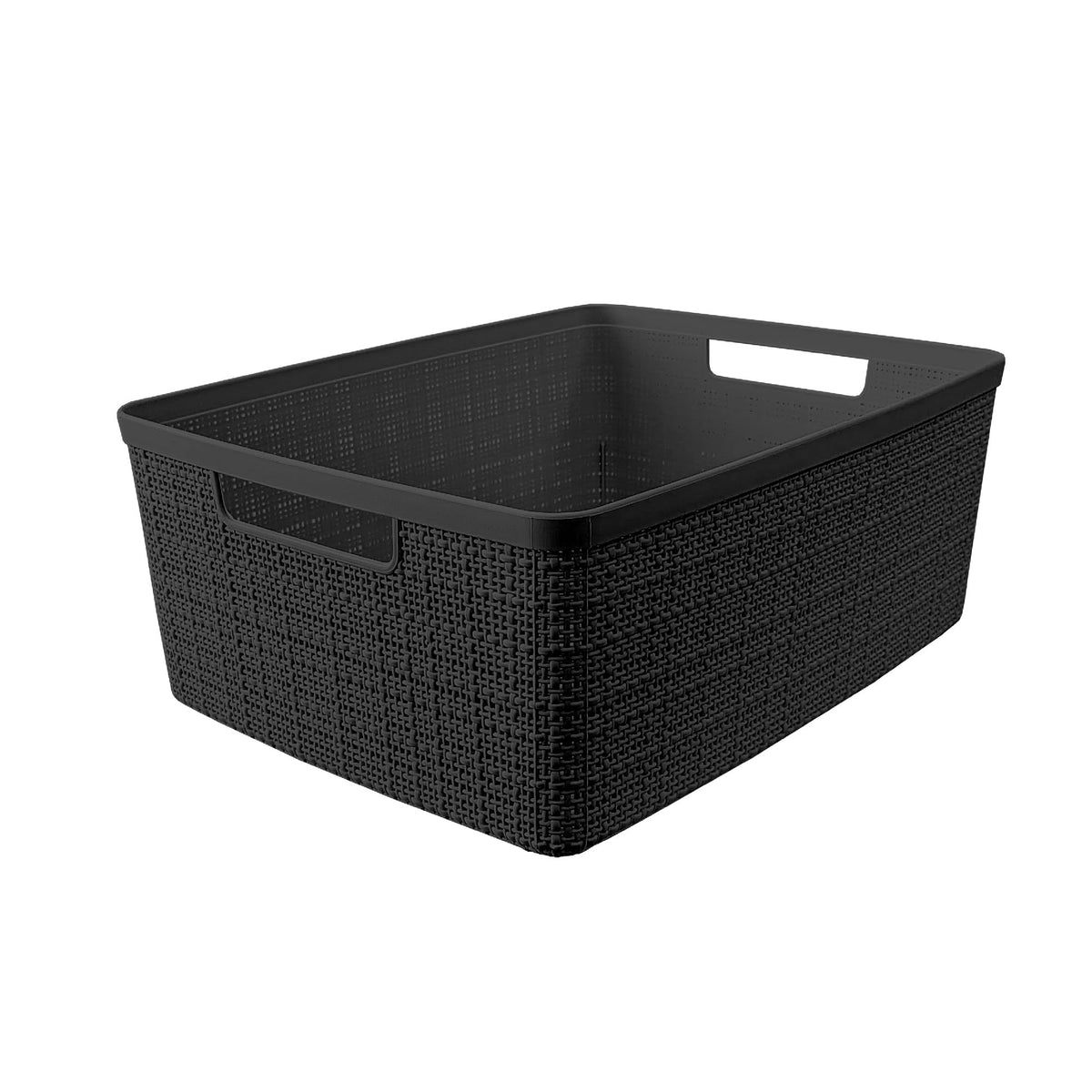 Curver storage basket handles enable smooth lifting from shelves and desks.
