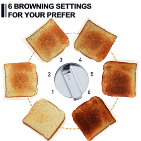 Six browning settings let you choose your preferred toast shade on the CUSIMAX toaster
