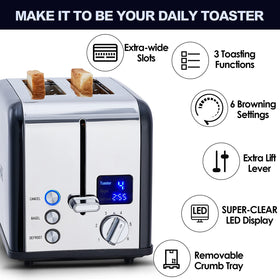 CUSIMAX toaster with 1.5 inch wide slots for thick bread types
