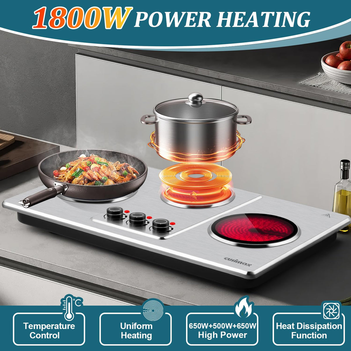 CUSIMAX 7-inch ceramic glass cooktop surface and panels