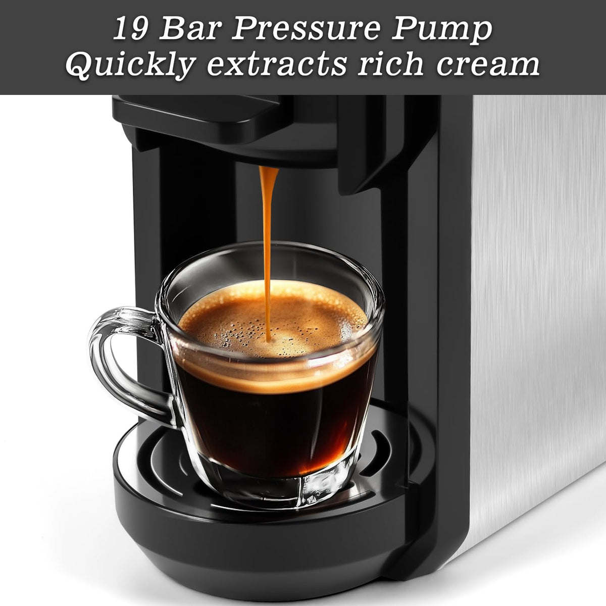 CUSIMAX adjustable brew size enables tailored espresso for your taste and occasion