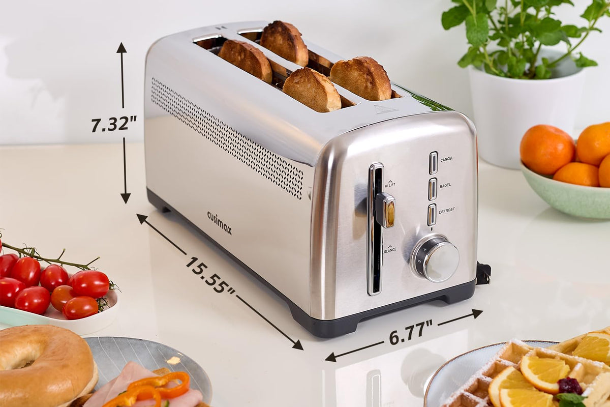 CUSIMAX cancel function stops toasting and pops up bread safely.