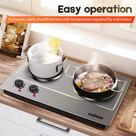 CUSIMAX cast-iron burners deliver steady heat for consistent results.