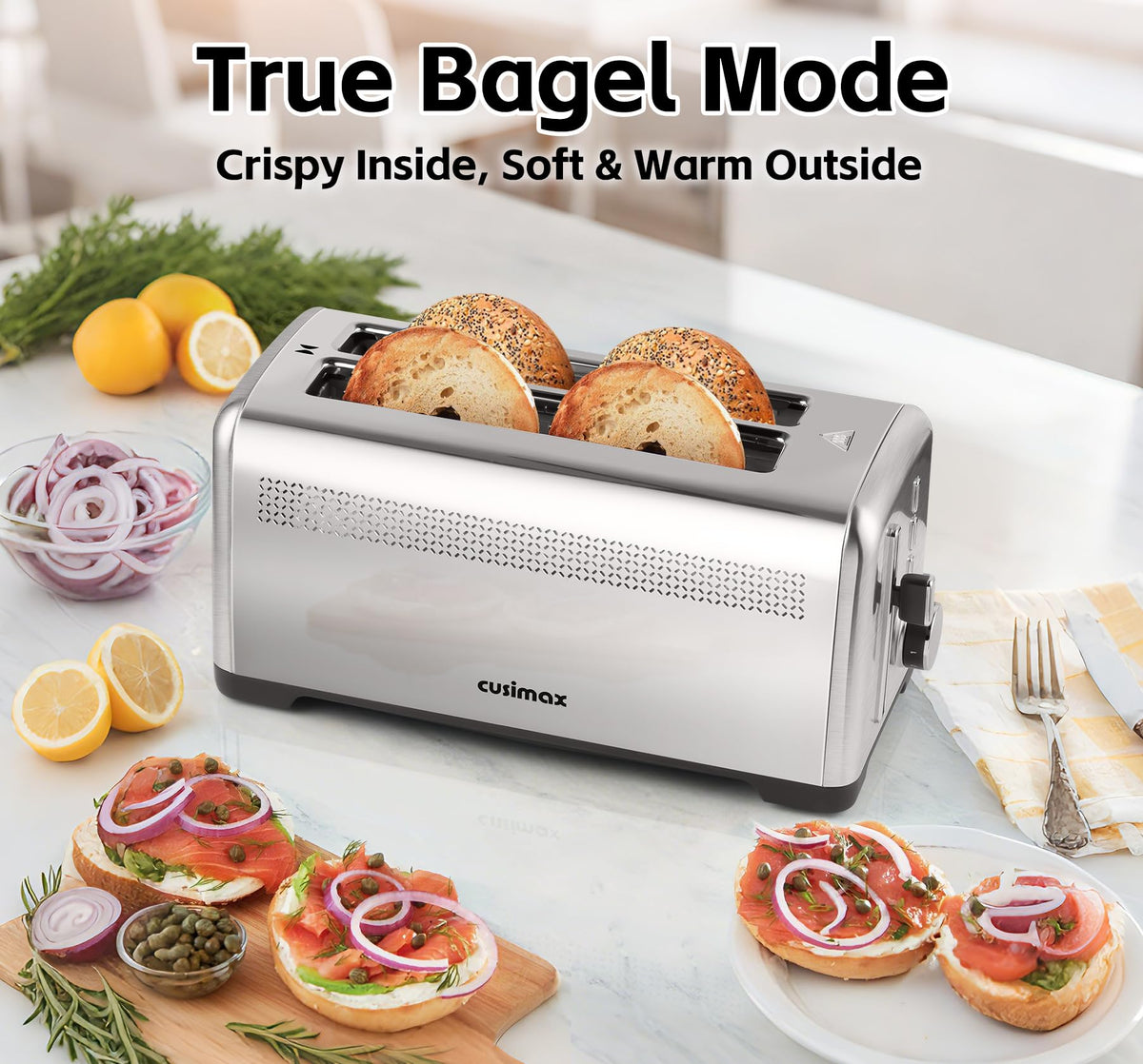 CUSIMAX defrost function warms frozen items quickly and evenly.
