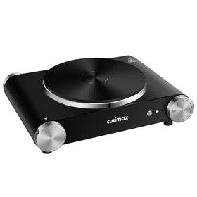 CUSIMAX electric hot plate with a compact cooking surface, ideal for small kitchens.